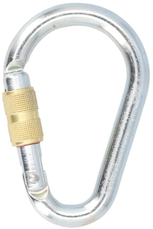 STUBAI Steel Carabiner | HMS Steel EL | Climbing Carabiner with Easylock Closure | Carabiner Hook | Screw Carabiner | Carabiner for Climbing, Toproping, Industrial Climbing