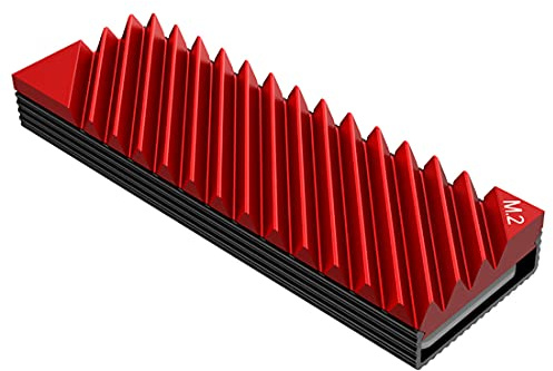 One enjoy M.2 Heatsink Cooler, NVMe M.2 2280 SSD Double-Sided Heat Sinks with Silicone Thermal Pad for PC/PS5 (Red)