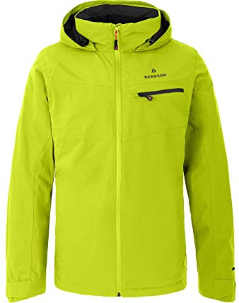 Bergson TALLMOS | Herren Regenjacke, Wasserdicht 20.000 mm | Winddicht & Atmungsaktiv, Lime Punch [268], 48 - Herren