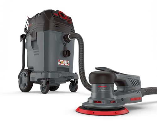 MENZER Dustfree Sistema di Levigatura ETS 150 2.5 + VCM 550 PRO | Levigatrice Rotoorbitale, Aspiratore Industriale Umido e Secco