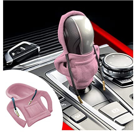 CGEAMDY Gear Shift Knobs Sudadera Con Capucha, Protector De Palanca De Cambios De Perilla Automática, Universal Auto Knob Gear Stick Protector, Accesorios Para Decoración De Auto Interiores(Rosa)