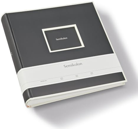 Semikolon 370028 Album Jumbo - 30 x 30 cm, 100 pages couleur crème, pour photos 10 x 15, avec papier vélin - gris lave