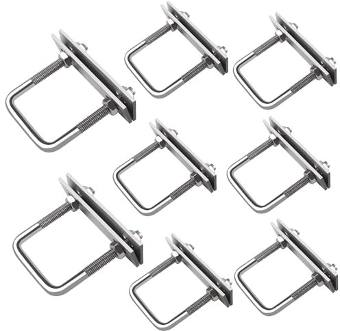 U Schrauben, U Bolzen, 8 Stück U Gewindebügel Edelstahl, Quadratische Bolzen M8 Gewindebügel Mit Mutter Rahmen Und Unterlegscheibe, Bügelschraube für Pipelines Abschleppen von Autos und Schiffen