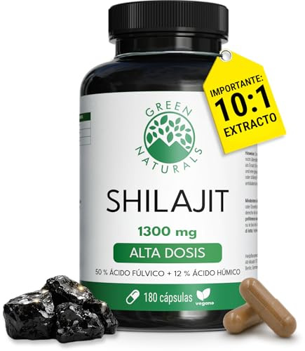 Green Naturals® Himalaya Shilajit 1.300 mg – 180 Kapseln – 3 Monate vegan | Standardisiert auf 50 % Fulvinsäure & 12 % Huminsäure · Ohne Zusätze · Laborgeprüft in Österreich