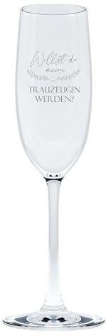 KT-Schmuckdesign Sektglas Leonardo Willst du Meine Trauzeugin Werden? - Geschenkidee, Trauzeugin Frage, Hochzeit, Beste Freundin, Geschenk Trauzeugin