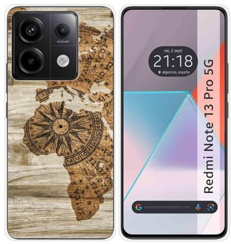 Tumundosmartphone Coque en silicone pour Xiaomi Redmi Note 13 Pro 5G design bois 07 dessins