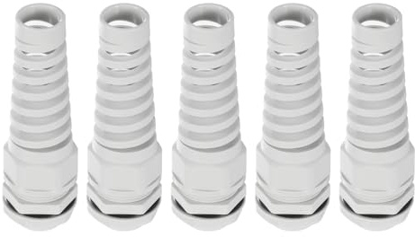sourcing map 5Pcs G3/4 IP68 Cable Gland Waterproof 12.5-18mm Adjustable Strain Relief Cord Connector Spiral Nylon Joint Gasket for Cable Wire, Grey