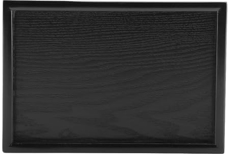 Plateau de Service Rectangulaire en Bois pour thé, Café, Snacks, Assiette pour Restaurant, Maison, Noir, 22 x 15 cm