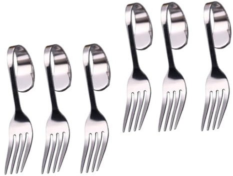 Garneck Essential Set of Stainless Steel Salad Forks Curved Handles for Dessert Salads
