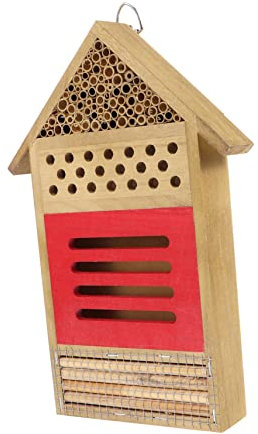 HANABASS Insektenhotel Für Wildbienen Handgemacht Aus Holz Bienenhaus Hotel Bienenstock Aus Holz Für Garten Terrasse Balkon Outdoor