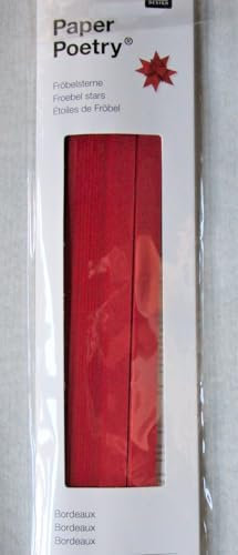 Generisch Fröbelstreifen Fröbelsterne basteln Faltstreifen Bordeaux 60 Streifen, 1,5x45 cm und 2,5x86 cm für 15 Sterne