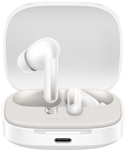 Xiaomi Redmi Buds 6 White - Batería de 42 Horas, Sonido Hi-Fi con Controladores duales, 49dB ANC, 4 Modos de ecualización, reducción de Ruido AI, Carga rápida, Bluetooth 5.4, Soporte Google Fast Pair