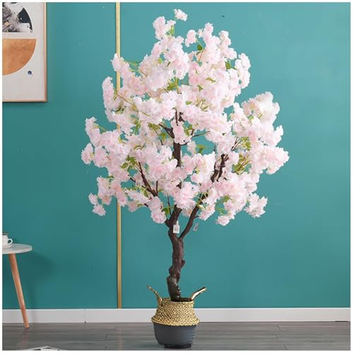3,1.5m/5ft/59in, Künstlicher Gummibaum, Künstliche Kirschblütenbäume Aus Kunststoff mit Bambustöpfen, Kunstpflanzenbaum, für Die Innen- und Außendekoration