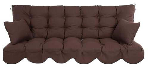PATIO Hollywoodschaukel Auflage 180x50 cm Minorca Sitzpolster Rückenlehne 2 Seitenkissen Befestigungsschnüre Volant vorne