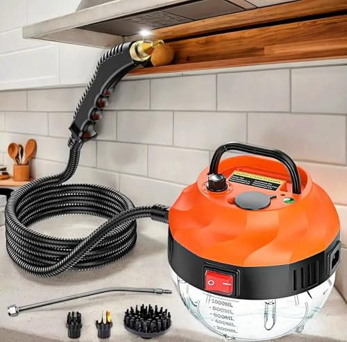 Vaporetto Pulitore Vapore Casa,2500W Pulitore a Vapore Portatile con 6 Velocità Regolabili e 3 Tipi di Testine per la Pulizia Domestica di Cucina,Tessuti, Fughe, Piastrelle, Auto e Bagno