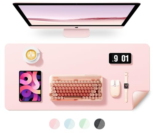 BUBM Schreibtischunterlage 120x60cm, PU Leder Desk Mat für Homeoffice & Gaming, Rutschfeste Schreibunterlage, Wasserdichte Schreibtischunterlagen & Schreibtischmatte für Büro