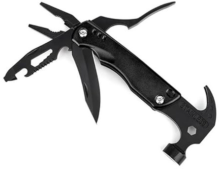 TALERLUV 19-in-1 Multitool mit Hammer - Multifunktionswerkzeug für Camping, Outdoor & Heimwerken - Mit Zange, Säge, 3 Schraubendrehern & Sicherheits-Holster - Robuster Edelstahl & kompakt