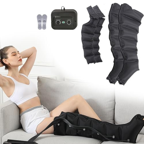 GHCCDAM Pressoterapia Linfodrenaggio, Apparecchio Massaggiatore, Massaggiatore Elettrico a Compressione d'Aria, Massaggio Linfodrenante 6 Camere per Gambe, Regali per Uomini