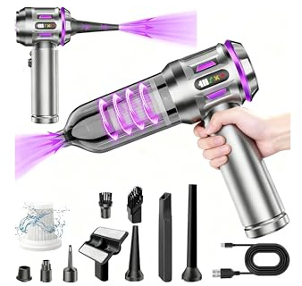 Car Vacuum Cleaner Cordless, 25000Pa Rechargeable Handheld Vacuum Cleaner Powerful with 2-in-1 Suction and Blower Function, Car Hoovers Cordless Powerful for Pet Hair, Home, Office, Kitchen