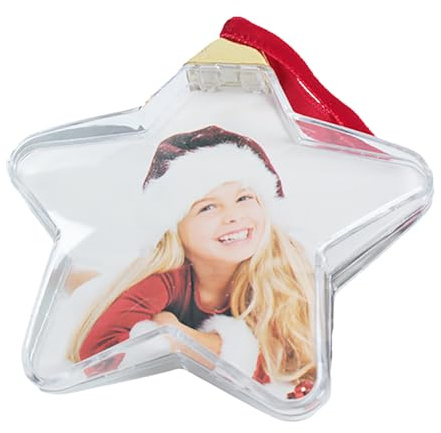 Qfdiwr Decorazioni per la palla fotografica fai da te | ornamenti natalizi fotografici – palla fai da te per la vigilia di Natale, Capodanno, vacanze, compleanno, decorazione per feste, decorazione