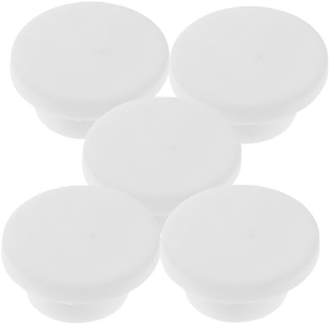 KOMBIUDA 5pcs round Silicone Drain Stoppers for Washbasin and Tub, Leak Prevention and Effortless Cleaning, White Bathroom Sink Overflow Cover for Children’s Bath Accessories