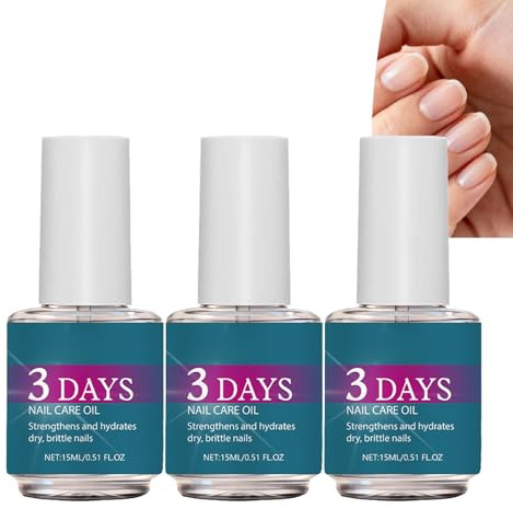 Olio per Cura Unghie con Vitamina E e Lavanda, 3 Pezzi | Balsamo per Cuticole, Idratazione Profondamente Nutriente, Per Unghie Sottili e Ruvide