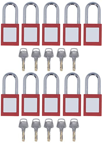 Consignation Câble, Cadenas Électrique Réutilisable, Corps Monobloc Nylon Chrome, Lot de 10 - Ouverture Clé Unique, Haute Résistance Chaleur et Corrosion, Sécurité Industrielle