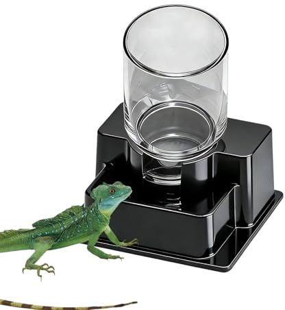 Pruojhw Reptil vattenfontän | Avtagbara terrarietillbehör | kameleontvattendroppare och reptilfoder - för ödla, kameleont, orm, eremitkrabba och