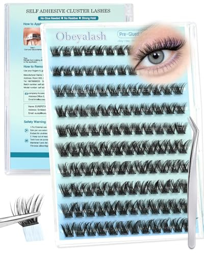 Obeyalash Självhäftande ögonfransar 120st Press On ögonfransar Utan Lim Extensions Wispy Klusterögonfransar D-böj Inget Lim Ögonfransar 8-14mix Klusterögonfransar Återanvändbara (Y14)
