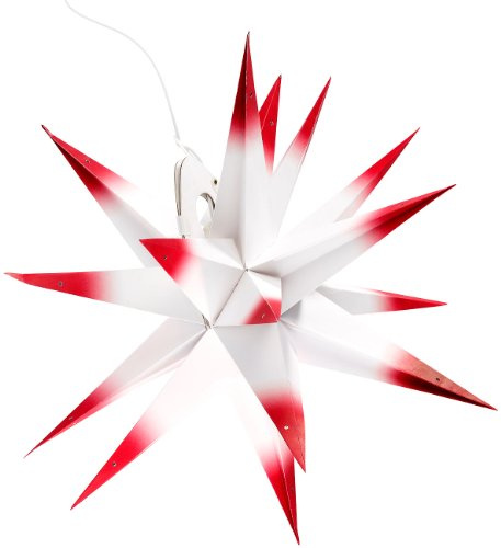 Lunartec Weihnachtssternlampe: 4D-Weihnachtsstern-Lampe aus Papier, 60 cm (Weihnachtsstern beleuchtet, Papier beleuchtet, Weihnachten)