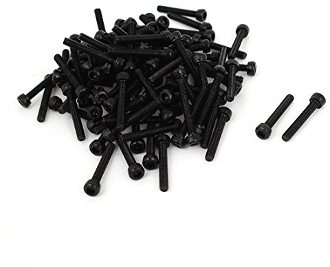 sourcing map 100 Stück Zylinderkopfschrauben M3 x 20mm Innensechskantschraube Sechskantschraube Socket Head Gap Maschine Schrauben Schwarz | M3 x 20mm Innensechskantschraube Sechskantschraube Socket Head Gap Maschine Schrauben, M3 x 20mm