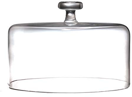 Barski - Handmade Glass Cake Dome - 10.5 Diameter - Clear - Made in Europe
