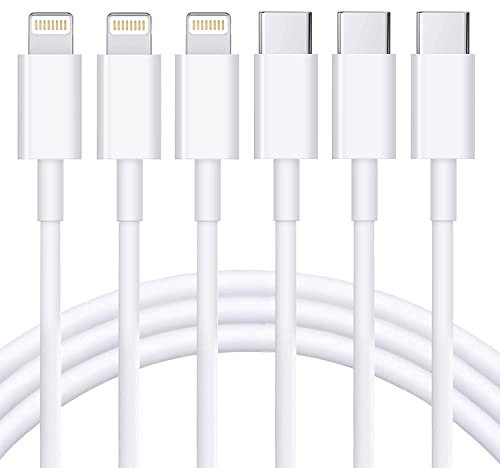 RCTech Câble USB C vers Lightning 0.9M, Lot de 3 [MFi Certifié] iPhone Charge Rapide Câble, USB C Charge pour iPhone 14/13/13PRO/12/12 PRO Max/12 Mini/11/11PRO/XS/XR/X/8/ 8Plus /iPad, Blanc