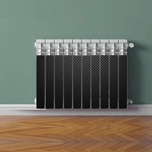 Termosifone CARBON REALISTIC DARK Rivestimento Adesivo Laminato Stickers Termosifone Wrapping Interior Design