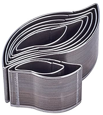 PH PandaHall 8 Size Punching Die Set, Leather Craft Cutter Punch Hole Hollow Drop Wallet Cutter Leather Cutting Belt Puncher Cutting Tools for DIY Leather Craft Leaf Shape