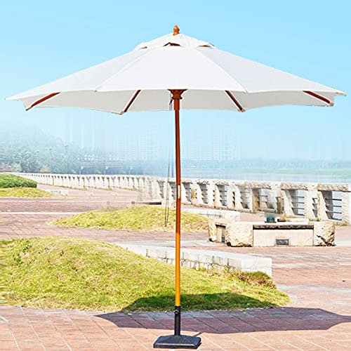 0℃ Outdoor Ombrellone da Giardino in Legno, Ombrellone da Esterno Giardino, Ombrellone Ombrello Bar Giardino Mare Piscina ø 2,7 M, Anti-UV, Ombrello Robusto per Cortile/Patio/Parco/Giardino,Beige