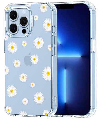 MOSNOVO für iPhone 13 Pro Hülle – Durchsichtige, schlanke, stoßfeste TPU+PC-Handyhülle, [6,6 Fuß Fallschutz/Anti-Abziehen] - Gänseblümchen