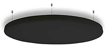 Panneau acoustique circulaire ignifugé R ROSTAGNO FIREPROOF 90x4 cm Marquage CE, finition en tissu. - Positionnement de suspension au plafond avec câbles réglables (BLANC)
