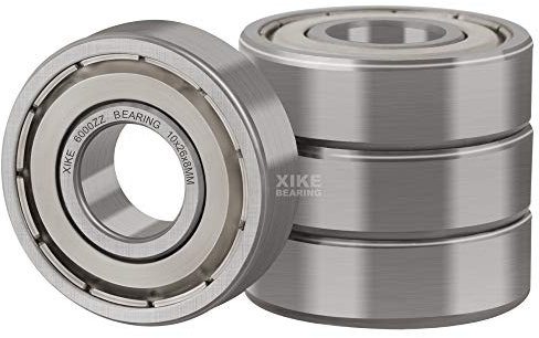 XIKE 6000ZZ Ball Bearings 10x26x8mm, Chrome Steel and Pre-Lubricated and Double Metal Seal 6000-2Z Deep Groove Ball Bearing with Sealed, Pack of 4.