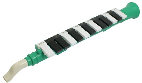Ruilogod Grüner Kunststoff 13 Tasten Note Melodica Mund Orgel tragbarer Windpiano