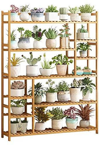 Blumentopfständer Blumentreppen aus Holz, Abgestufter Pflanzenständer für den Innen- und Außenbereich, Garten, Terrasse, Pflanzenregal, Mehrzweck-Aufbewahrungshalter, Pflanzentreppe aus massivem Holz