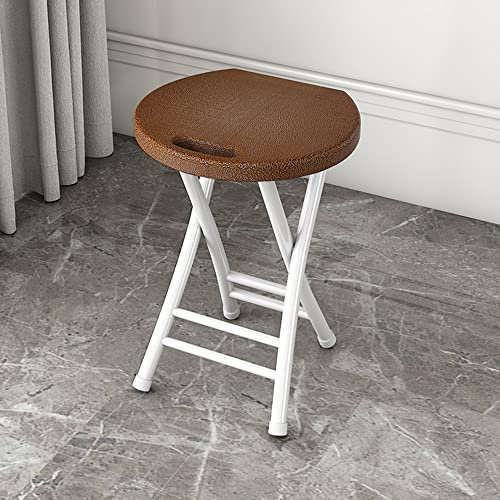 BIRLD Sgabello da Bar Pieghevoli Sedie Portatile, Sgabelli da Bar in Plastica con Poggiapiedi, Sedia da Bar da Cucina Senza Schienale, per Esterno, più Colori (Color : Brown)