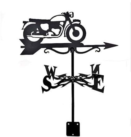 Wetterhahn - Wetterhahn Fürs Dach - Wetterfahne, Motorrad-Grubber, Art Decor, Edelstahl, Wetterfahne, Messwerkzeuge, Wetterhahn, Richtungsanzeiger für Garten, Terrasse, Hofdekoration ( Color : B , Siz