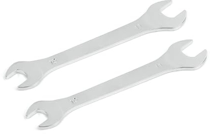 Aoktorkit 2 Pcs Double Open End Spanner,10mm x 11mm Chrome Vanadium Steel Wrench Super-Thin Open Ended Wrench Flat Spanner for Narrow Space,DIY,Pipeline,Repair Bicycle Repair and Home Maintance