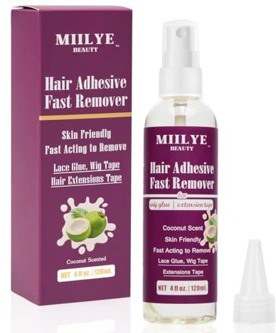Hair Adhesive Fast Remover 4oz/120ml, Tape in Extension Remover, Wig Glue Remover Spray to Remove Hair Tape and Wig Glue