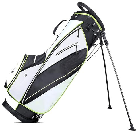 Golfbag mit 14-Wege-Trennwand, Tragbare Golftasche aus verschleißfestem, Platzsparende Golf Travel Bag für Damen und Herren (Color : Green Hemming)