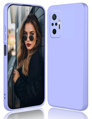 DESSEN Hülle für Xiaomi Redmi Note 10 Pro 4G - Flüssige Silikon Handyhülle mit Kratzfestem Mikrofaserfutter Weiche TPU Schutzhülle Stoßfeste Bumper Cover Dünn Case, Lila