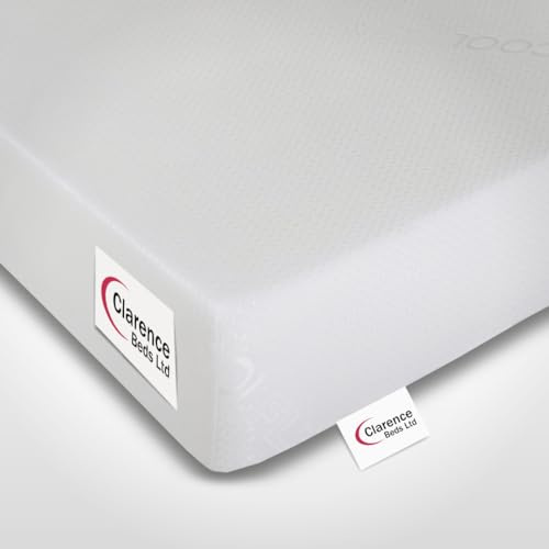 CLARENCE BEDS Cool Touch Memory Foam Mattress Rolled 3 Zone 3ft 4Fft 4ft6 5ft 6ft Sizes Removable Zip Cover (3ft Single)