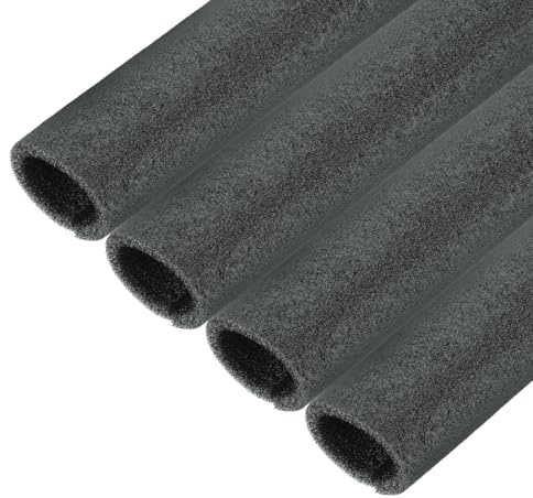 sourcing map 4pcs Pipe Insulation Foam Tube Split Pipe Lagging 40mm(1 3/16 Inch) ID 40mm OD 2ft Freeze Protection for Copper Pipe, Black