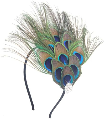 Zoestar Pfauenfeder-Stirnband, 1920er Jahre, Feder-Flapper-Stirnbänder, Strass, Vinatge, Kopfschmuck, Festival, Kostüm, Haarschmuck für Damen